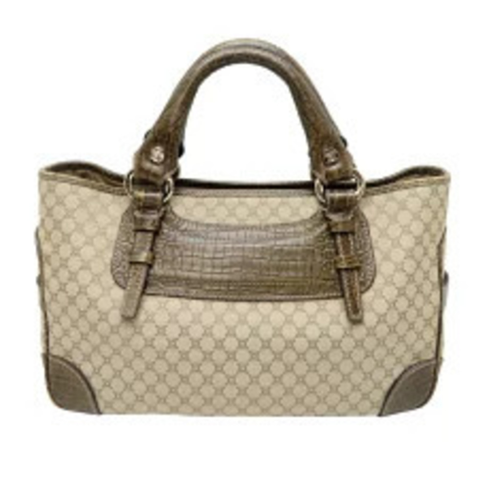 Celine Boogie Bag Handbag Canvas Beige